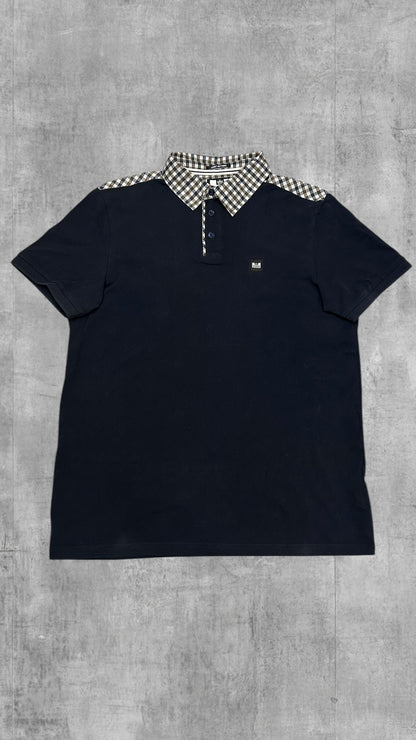 Weekend Offender Polo Shirt Schwarzblau kartiert M