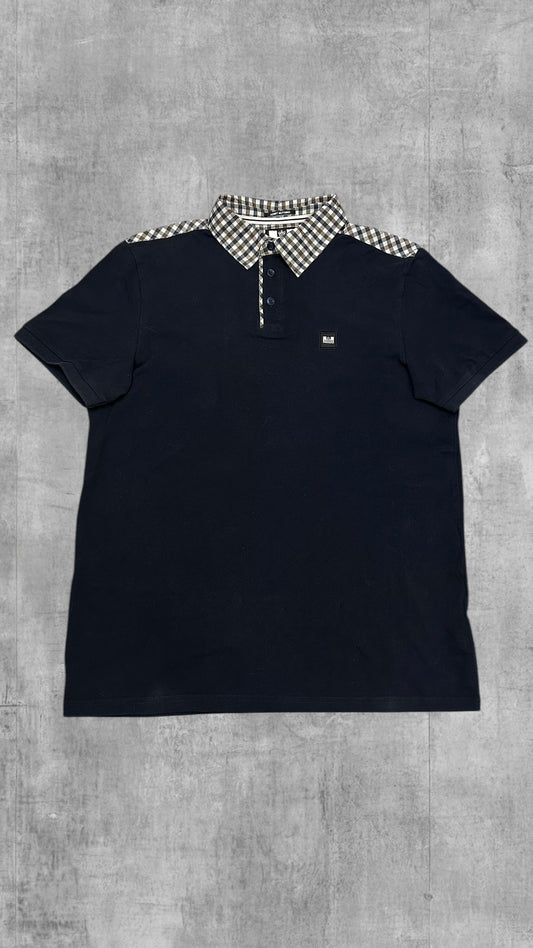 Weekend Offender Polo Shirt Schwarzblau kartiert M