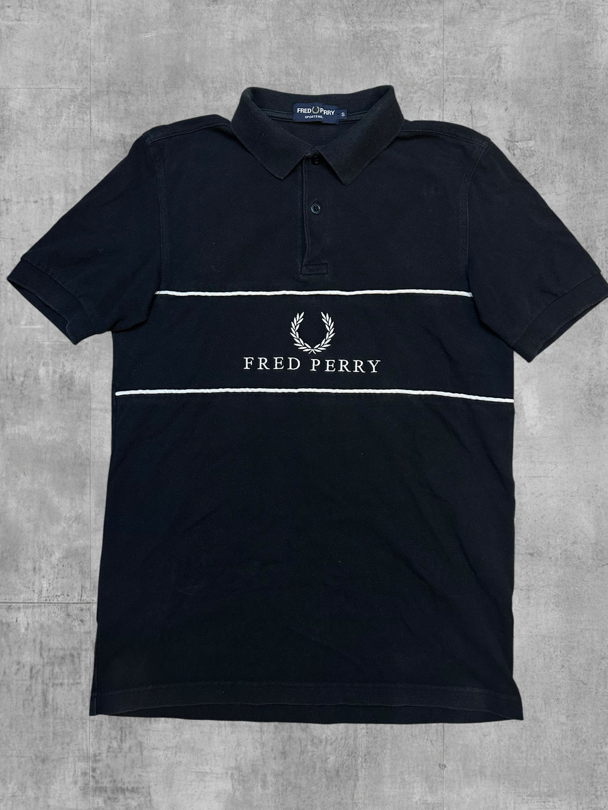 Fred Perry Polo Shirt Schwarz Weiß S