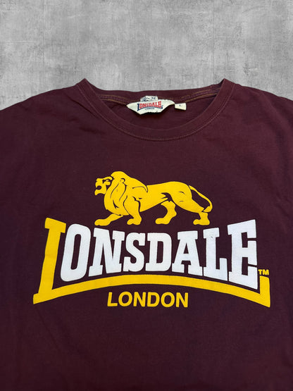 Lonsdale London T-Shirt Weinrot Weiß L