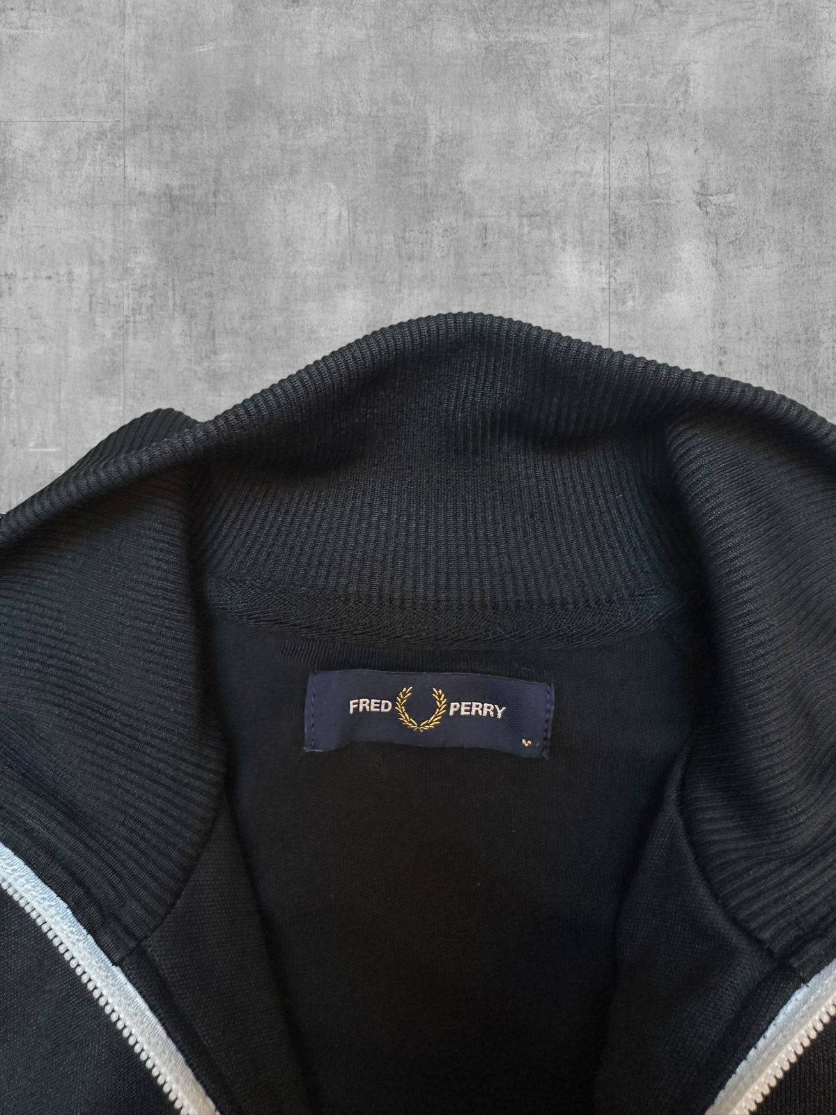 Fred Perry Taped Track Jacket Black White M