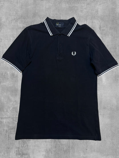 Fred Perry Polo Shirt Schwarz Weiß S Slim Fit