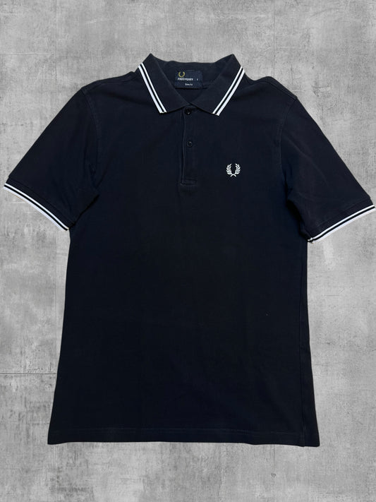 Fred Perry Polo Shirt Schwarz Weiß S Slim Fit