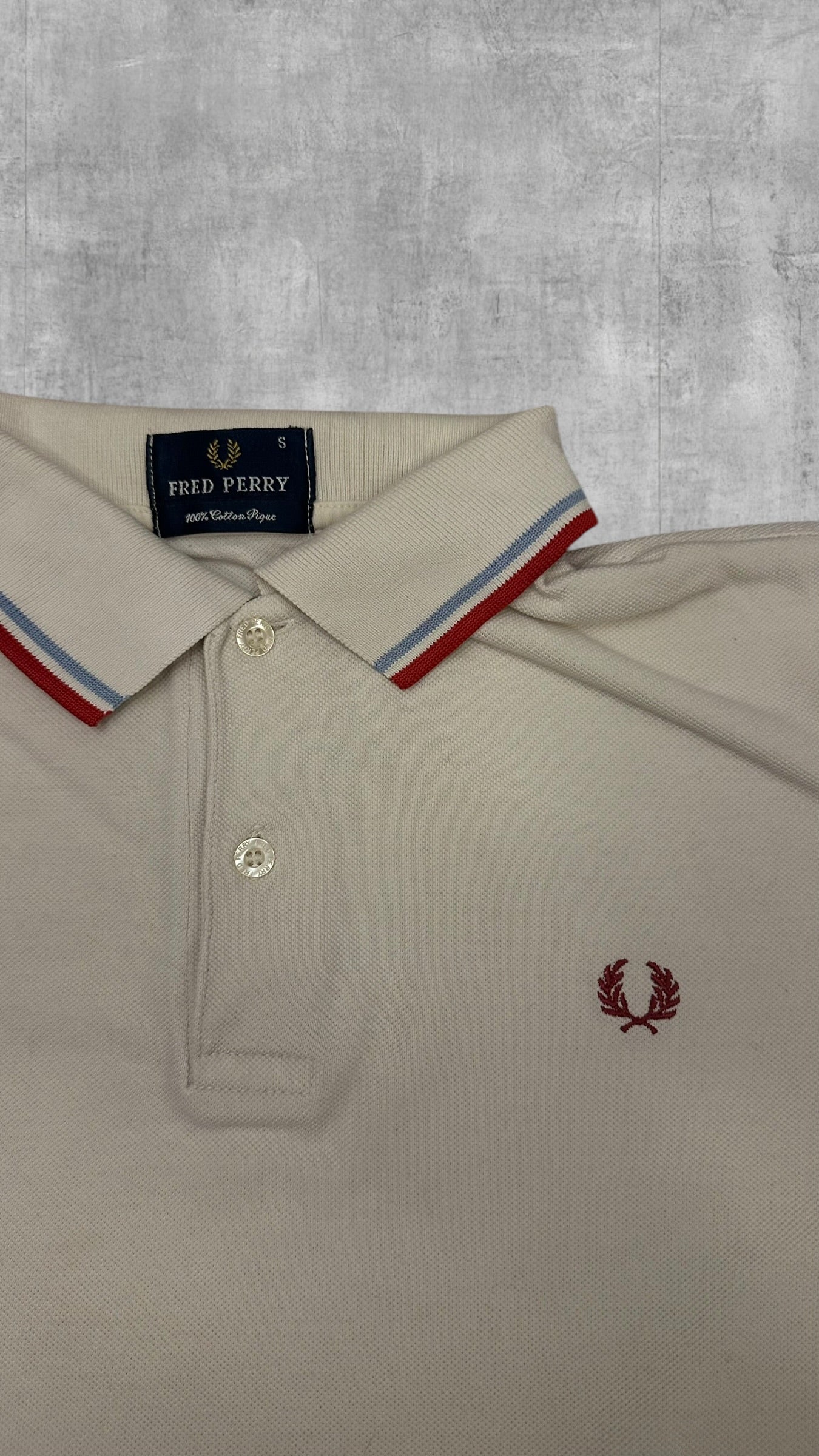Fred Perry Polo Shirt Creme Weiß S