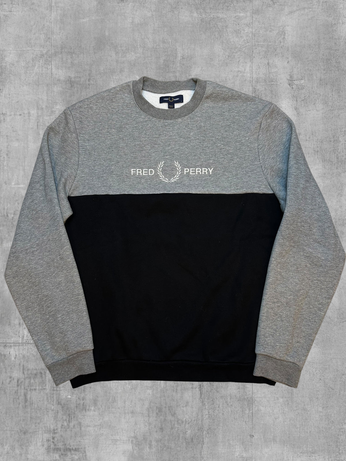 Fred Perry Sweatshirt Grau Schwarz Weiß L