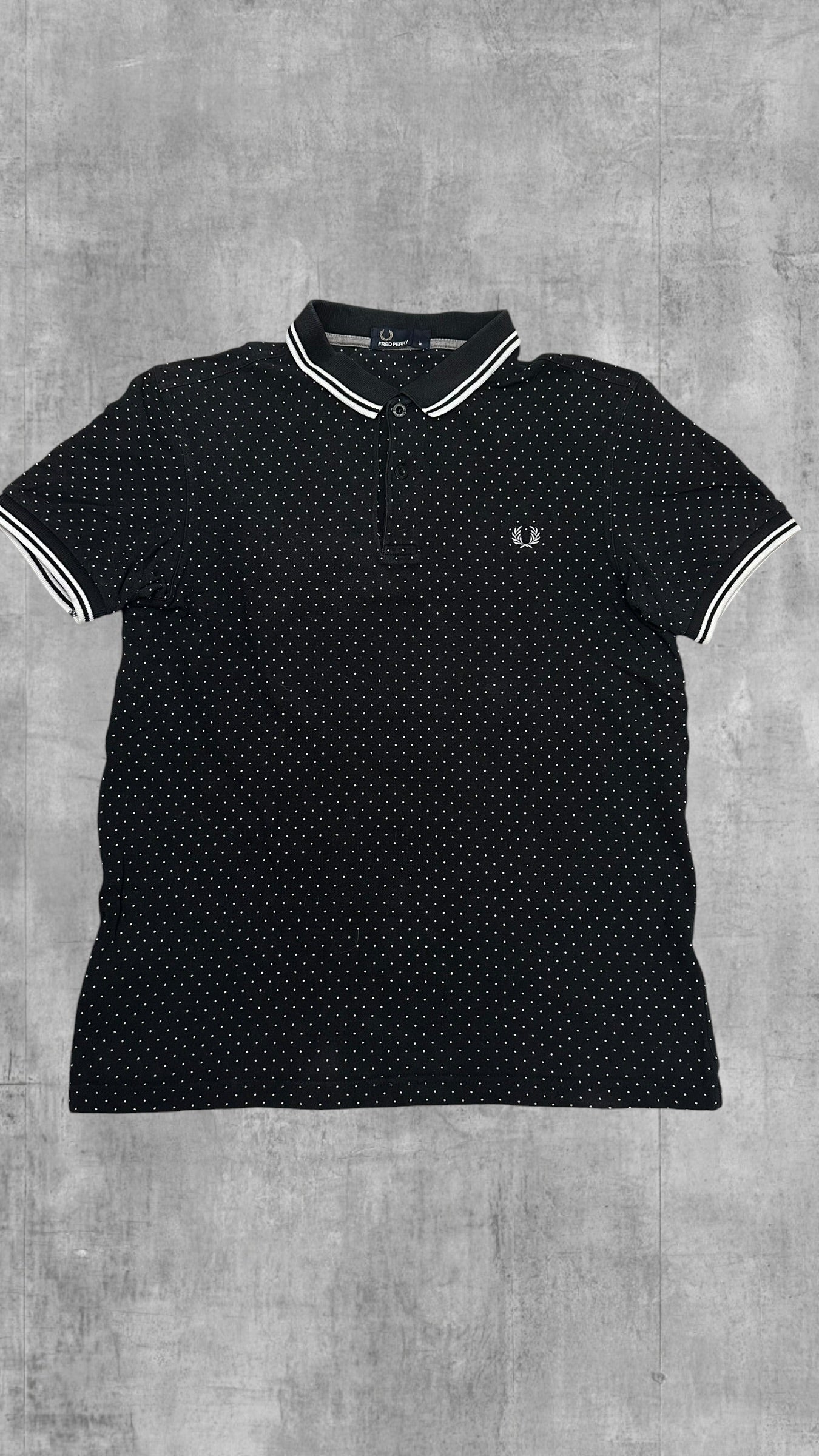 Fred Perry Polo Shirt Schwarz Weiß M