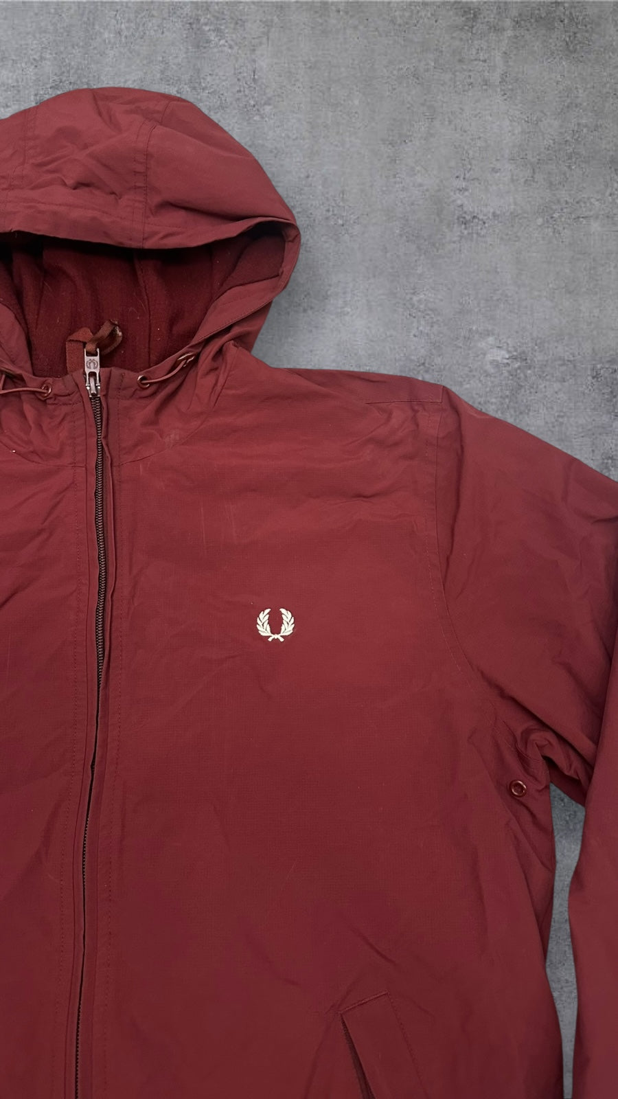 Fred Perry Regenjacke Bomberjacke Weinrot Größe M
