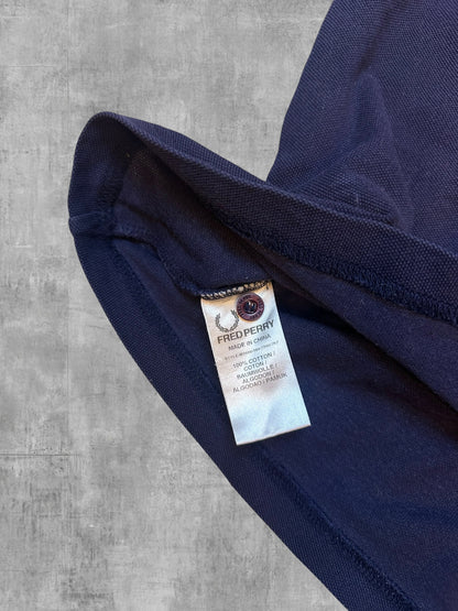 Fred Perry Polo Shirt Navy Blau Orange XS slim fit