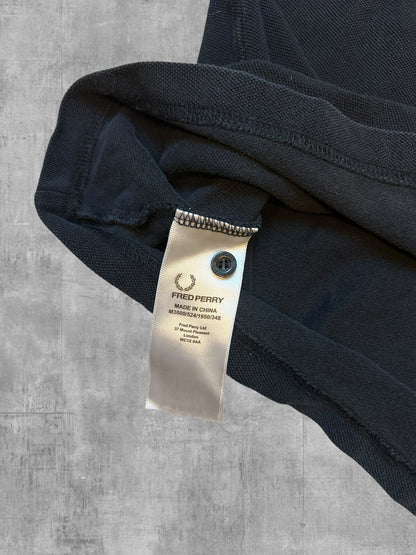 Fred Perry Polo Shirt Schwarz Weiß XS
