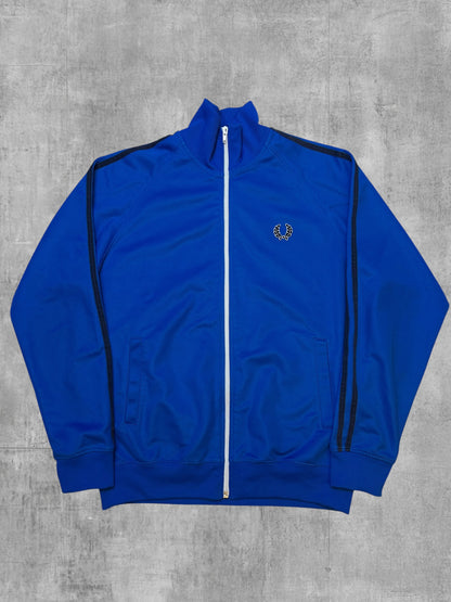 Fred Perry Vintage Trainingsjacke Taped Blau Schwarz Weiß M