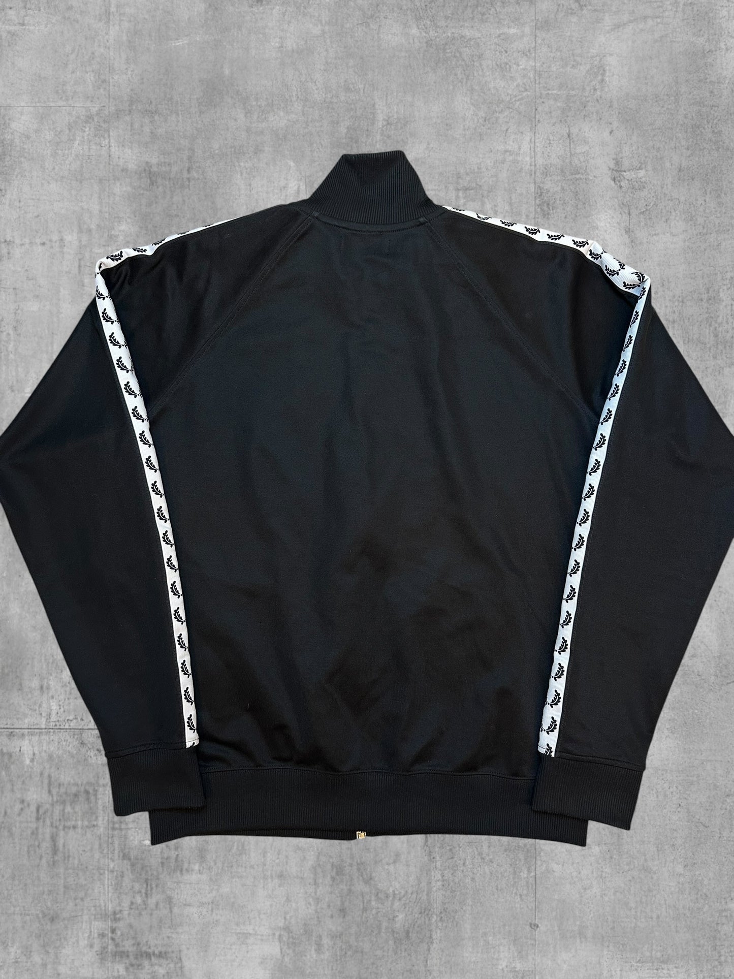 Fred Perry Vintage Trainingsjacke Taped Schwarz Weiß L