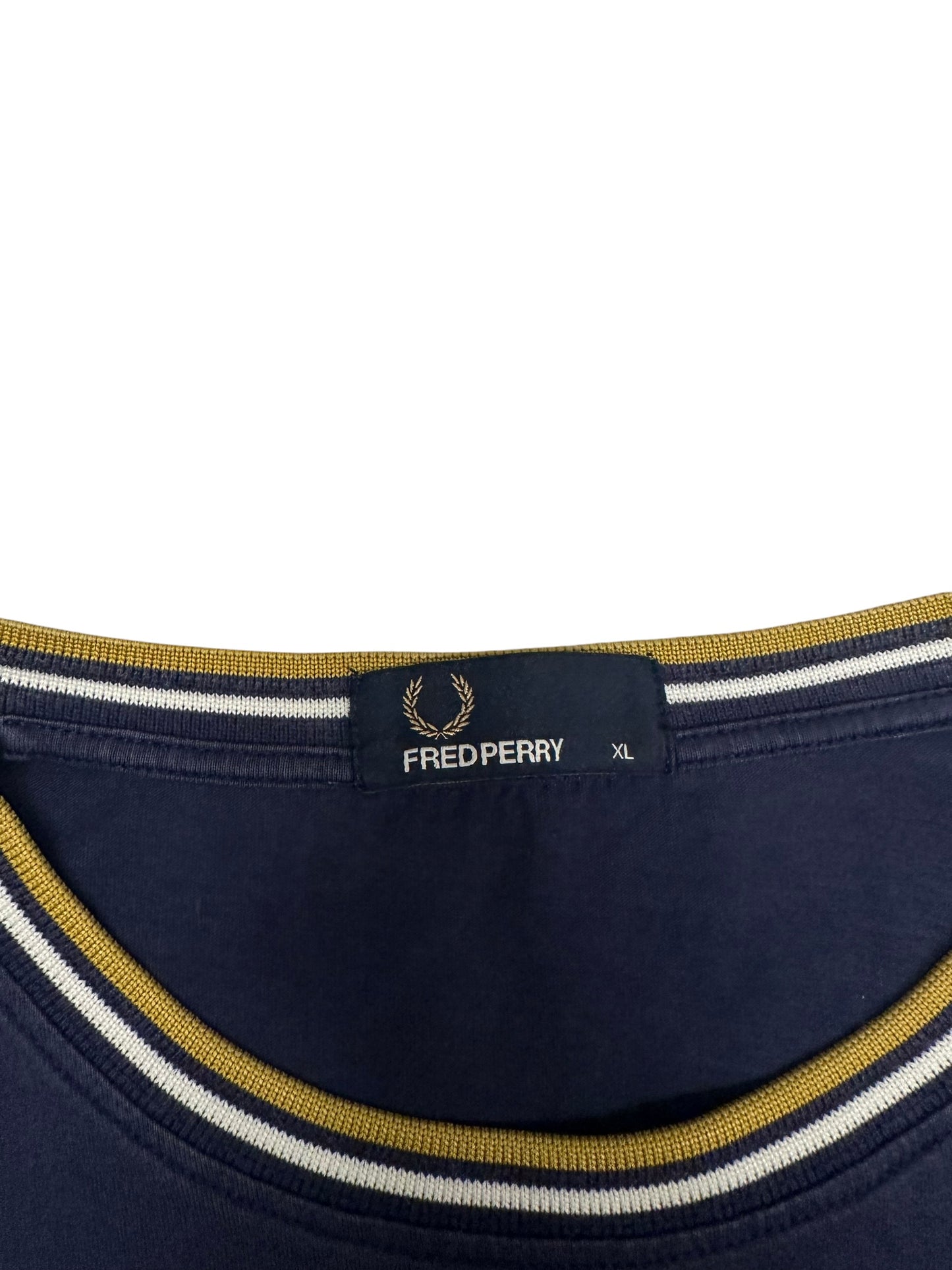 Fred Perry T-Shirt Navy Blau Gold XL