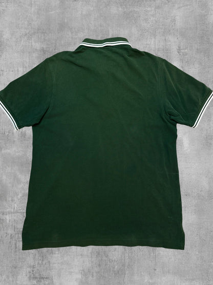 Fred Perry Polo Shirt Dunkelgrün Weiß L Slim Fit