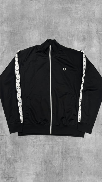 Fred Perry Trainingsjacke Taped Schwarz Weiß L