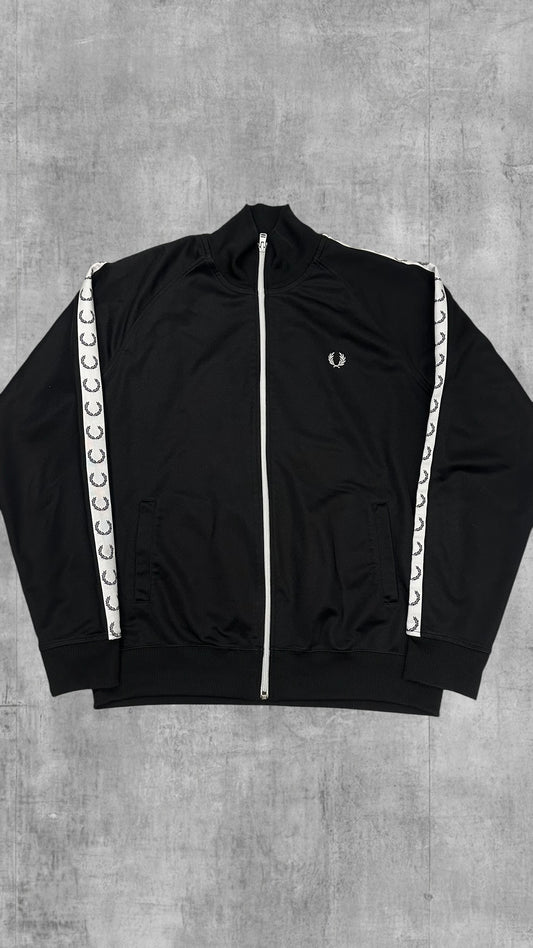 Fred Perry Trainingsjacke Taped Schwarz Weiß L