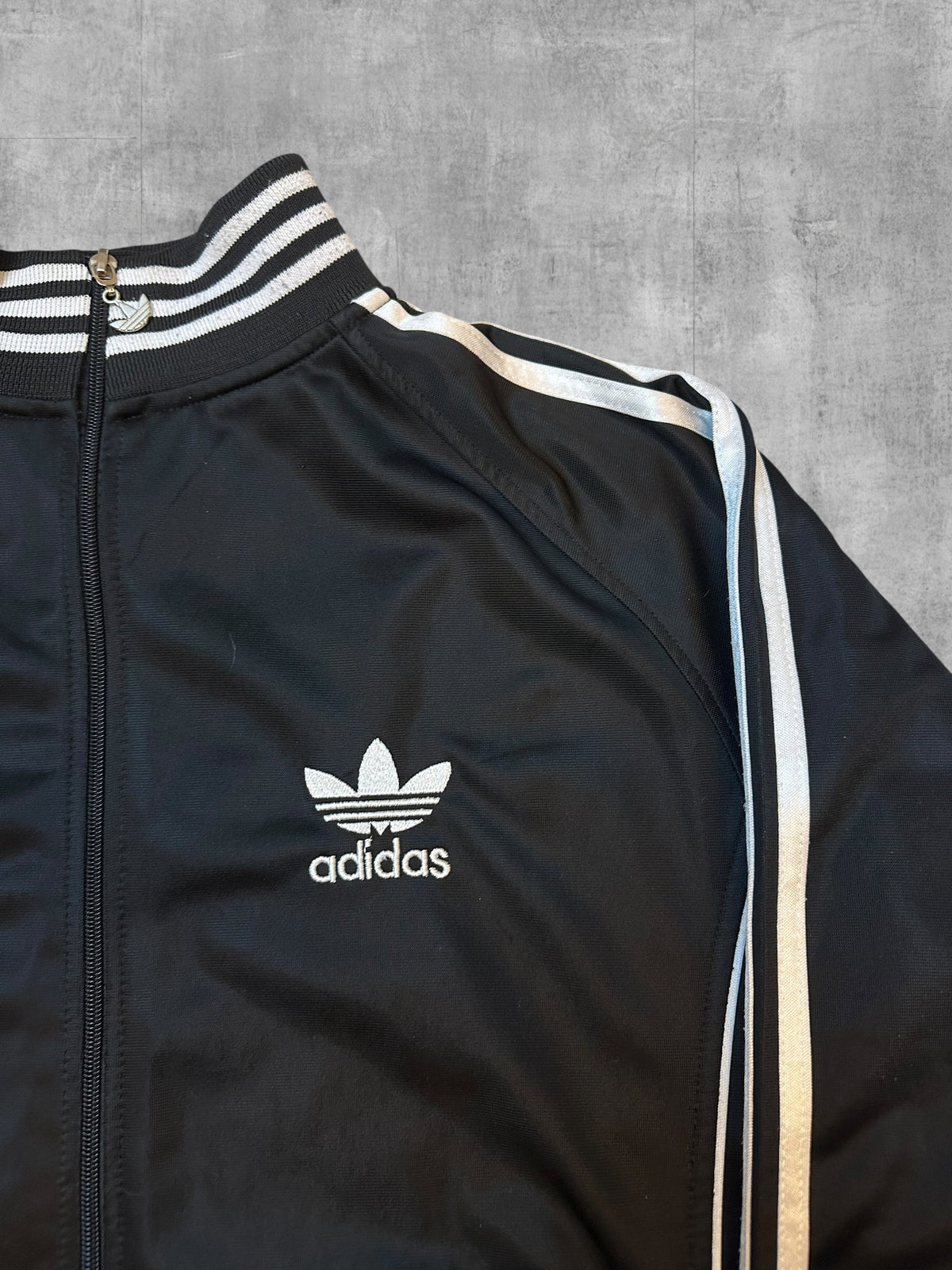 Adidas Backprint Firebird Trainingsjacke Schwarz Weiß L