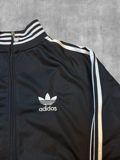 Adidas Backprint Firebird Trainingsjacke Schwarz Weiß L