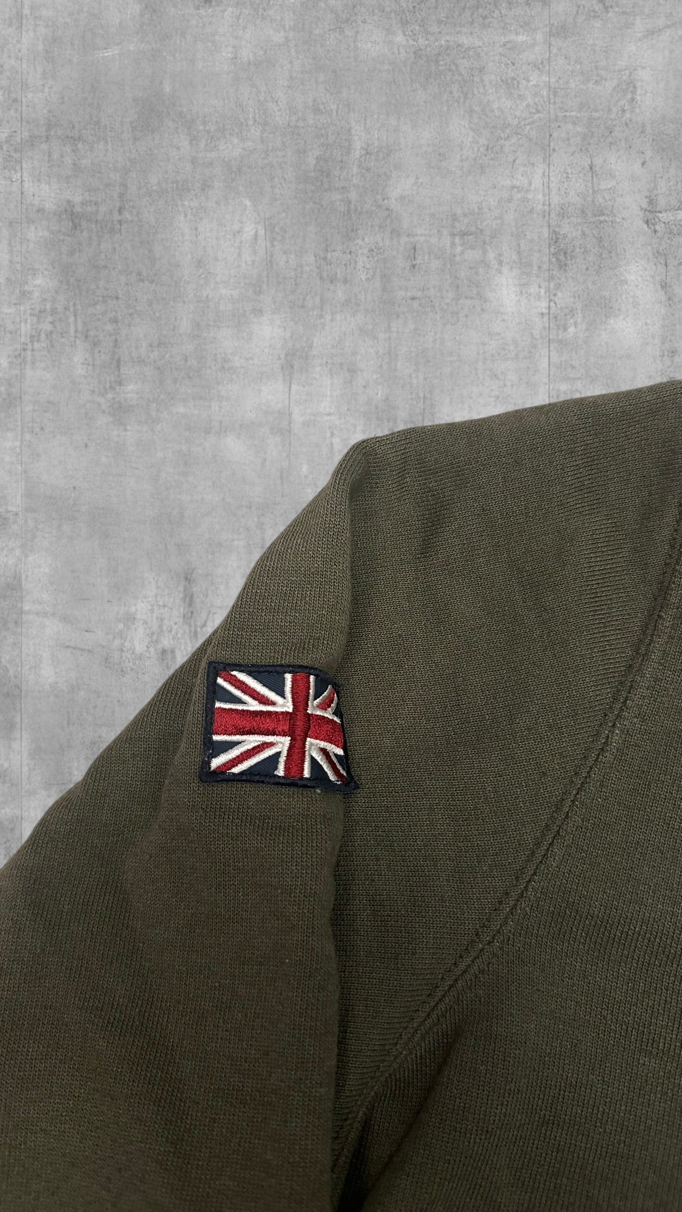 Vintage Lonsdale London Trainingsjacke Khaki Grau Rot Frauengröße XL Herren S