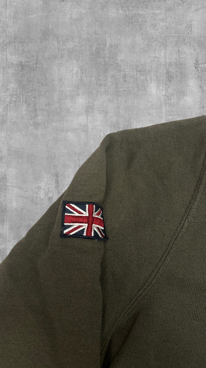 Vintage Lonsdale London Trainingsjacke Khaki Grau Rot Frauengröße XL Herren S