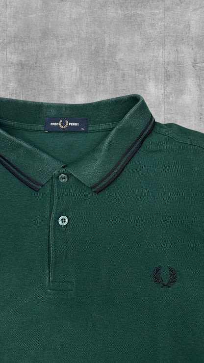 Fred Perry Polo Shirt Dunkelgrün Schwarz XL