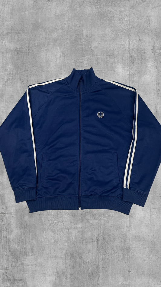Fred Perry Vintage Trainingsjacke Taped Dunkelblau Weiß L