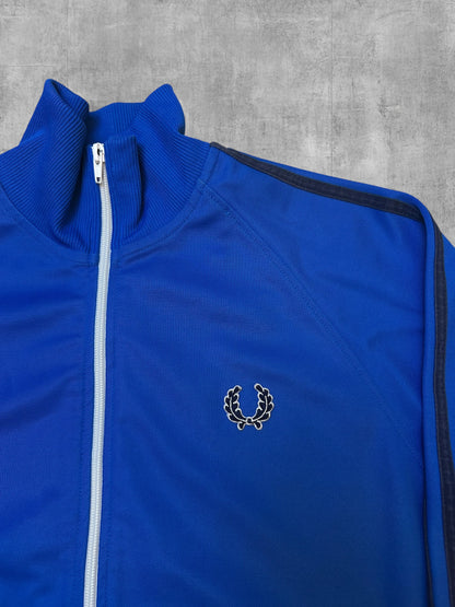 Fred Perry Vintage Trainingsjacke Taped Blau Schwarz Weiß M