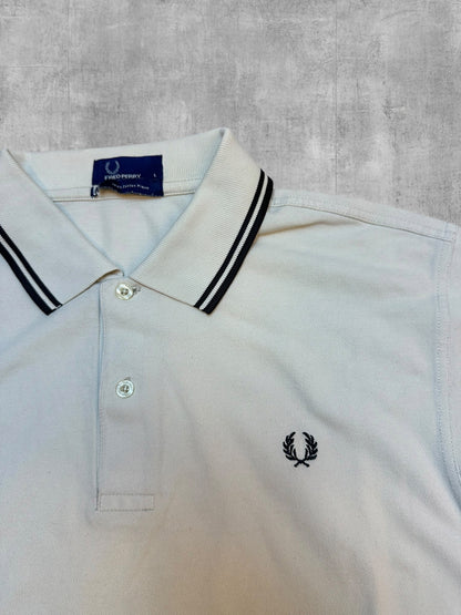 Fred Perry Polo Shirt Weiß Schwarz L