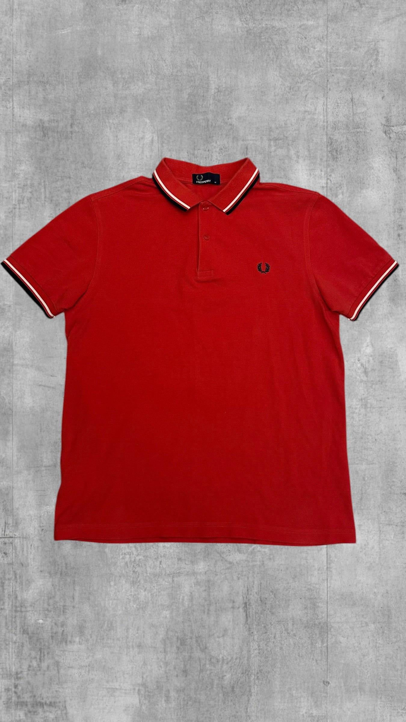 Fred Perry Polo Shirt Rot Schwarz M