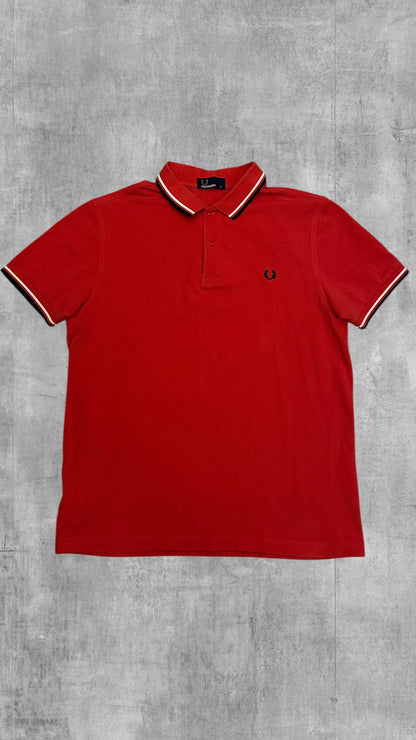 Fred Perry Polo Shirt Rot Schwarz M