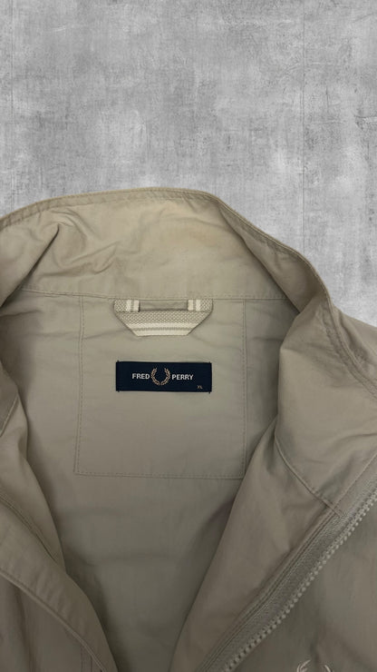 Fred Perry Windbreaker Zip Jacke Beige Creme Weiß XL