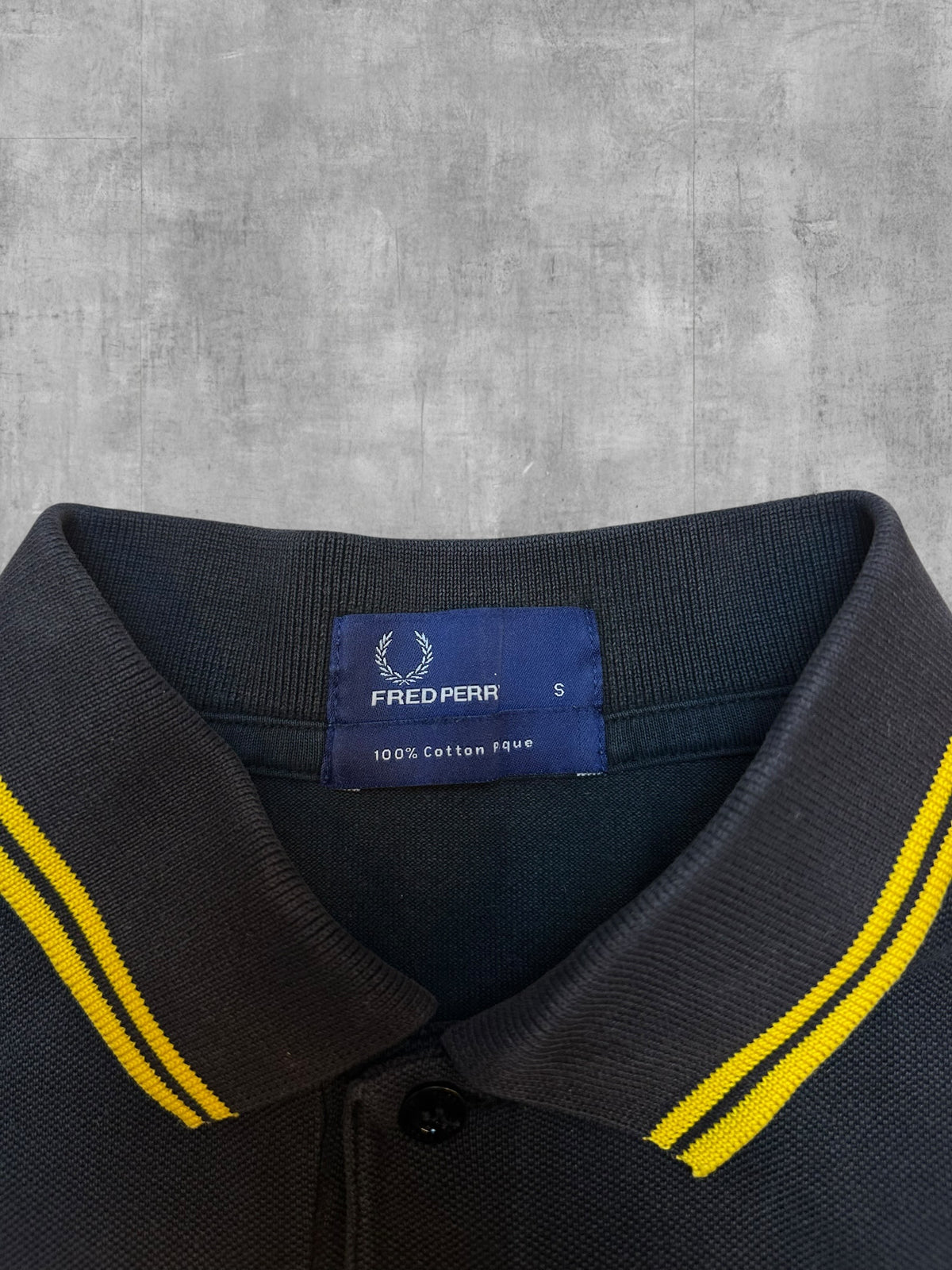 Fred Perry Polo Shirt Schwarz Gelb S