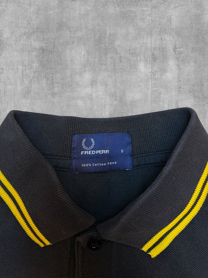 Fred Perry Polo Shirt Schwarz Gelb S