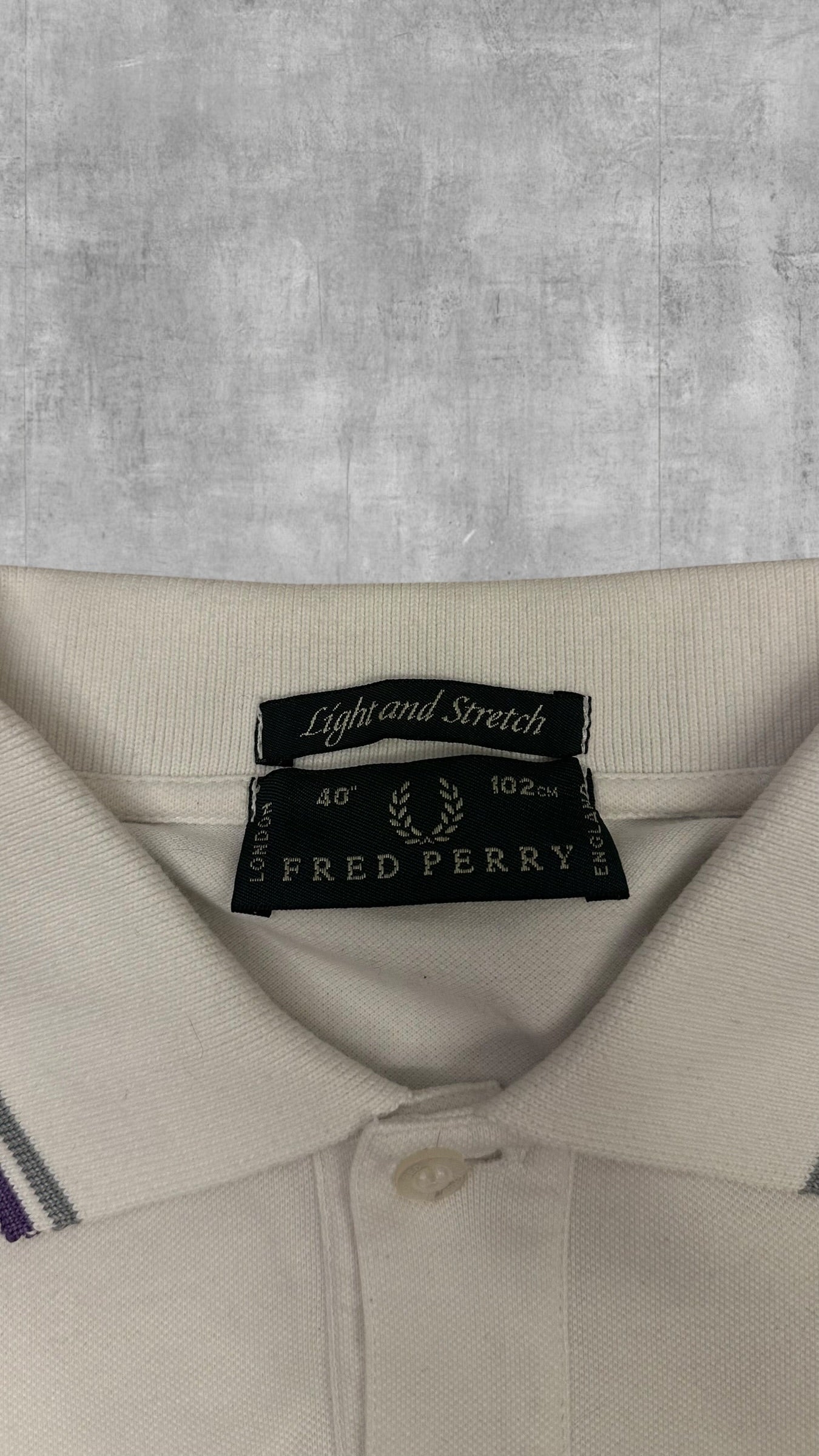 Fred Perry Polo Shirt Weiß Blau M