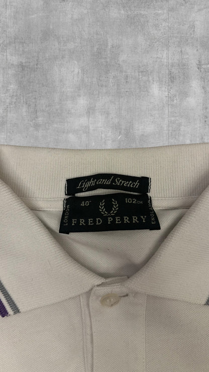 Fred Perry Polo Shirt Weiß Blau M