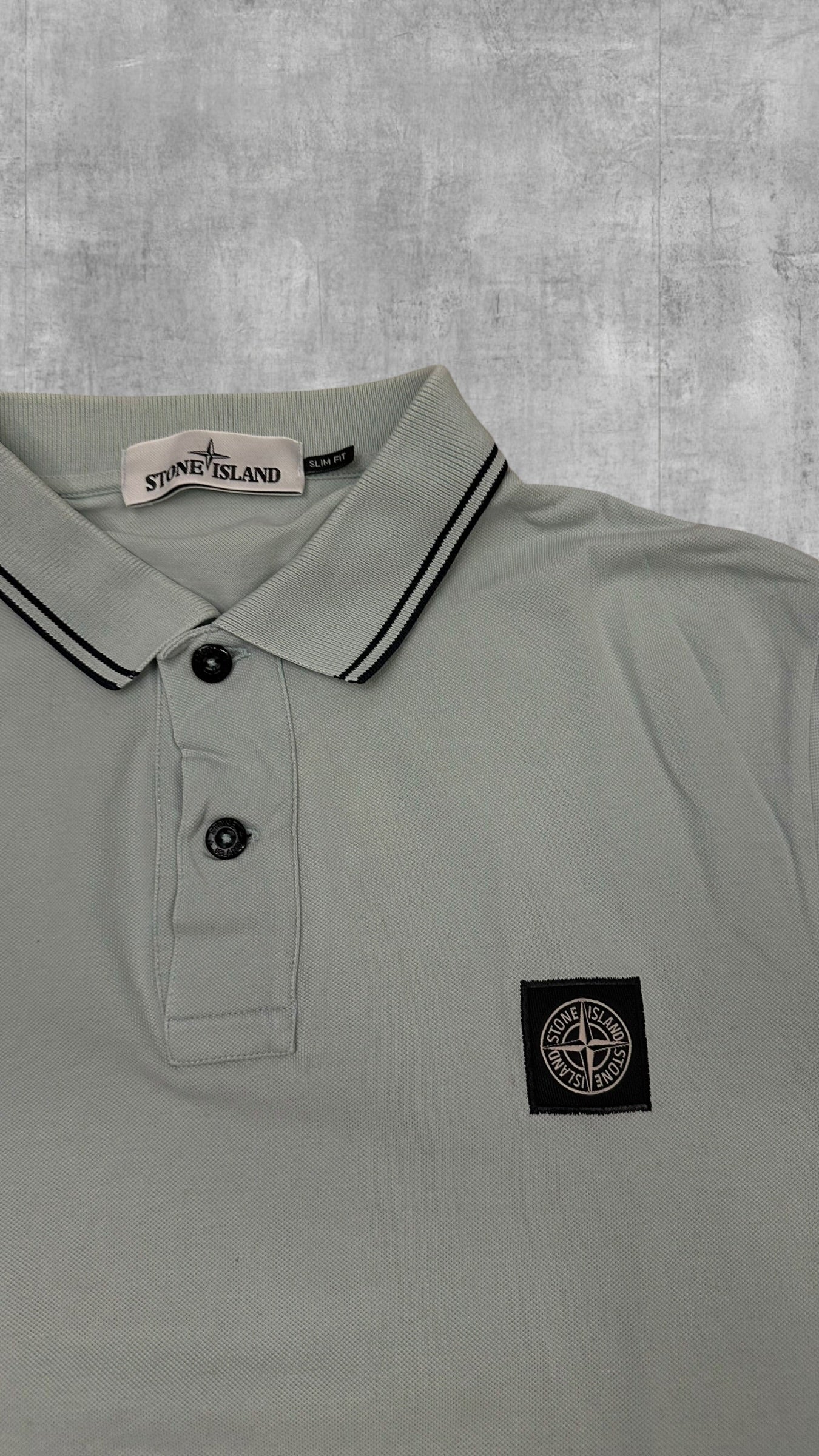 Stone Island Polo Shirt Türkis Schwarz M Slim Fit