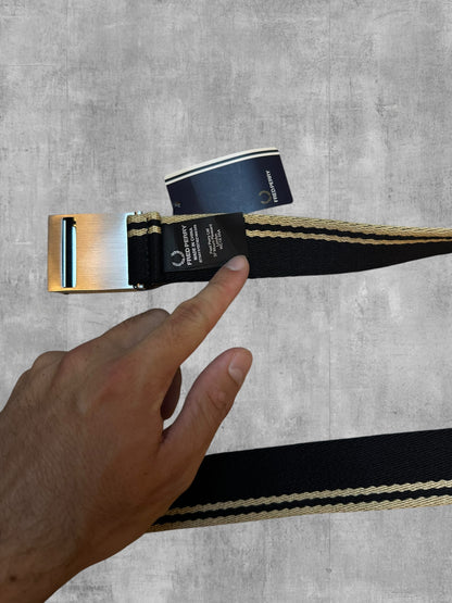 Fred Perry Gürtel Silber Schwarz Cream 110cm