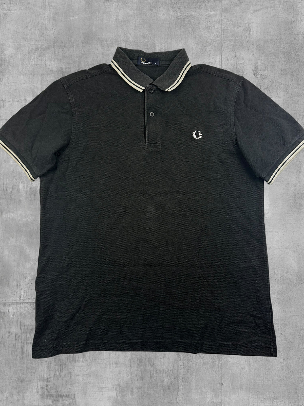 Fred Perry Polo Shirt Dunkelgrau Weiß M