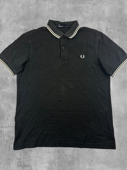 Fred Perry Polo Shirt Dunkelgrau Weiß M