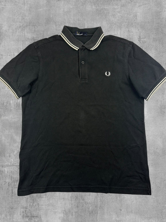 Fred Perry Polo Shirt Dunkelgrau Weiß M