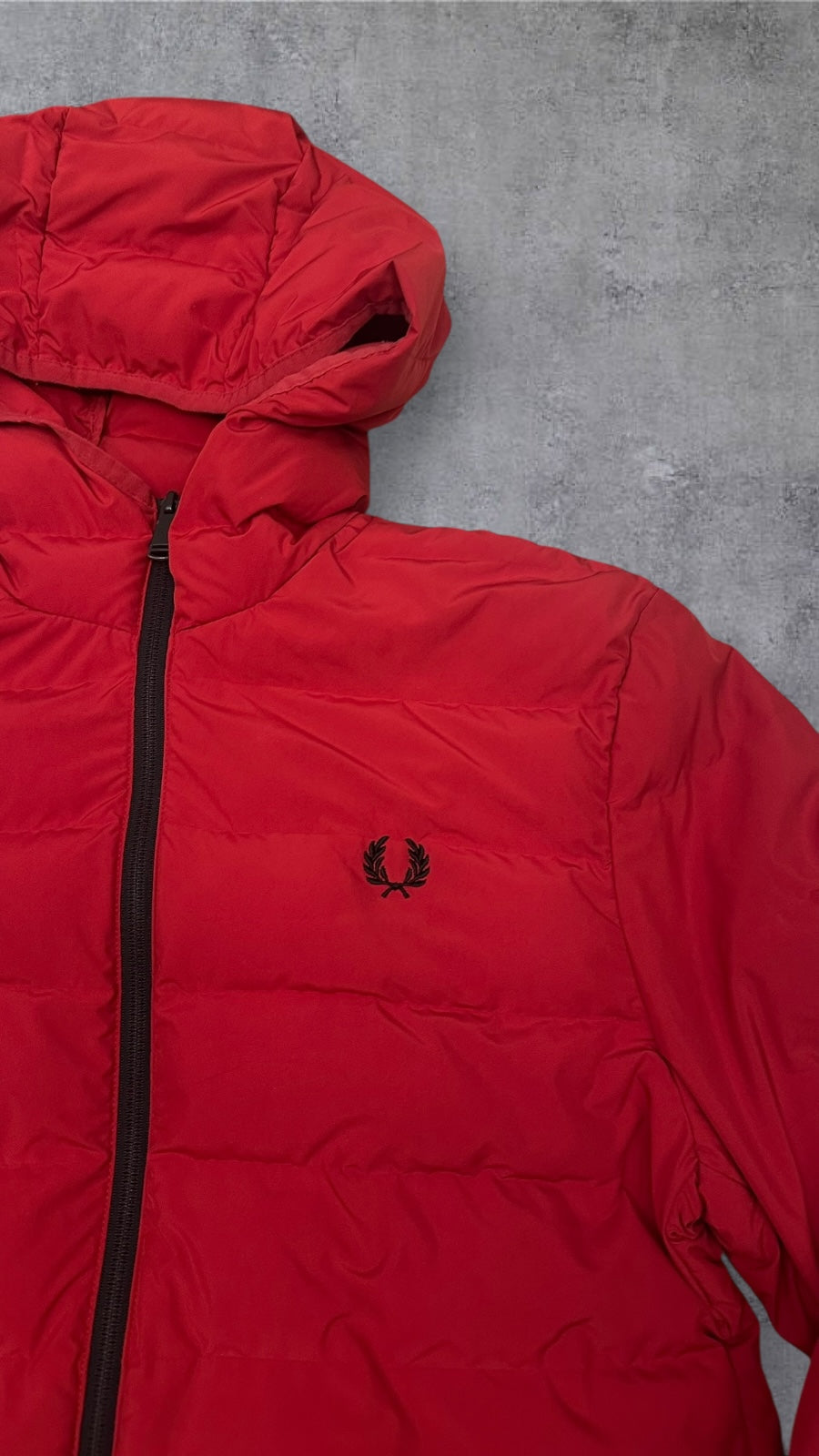 Fred Perry Daunenjacke Übergangsjacke Winterjacke Rot M
