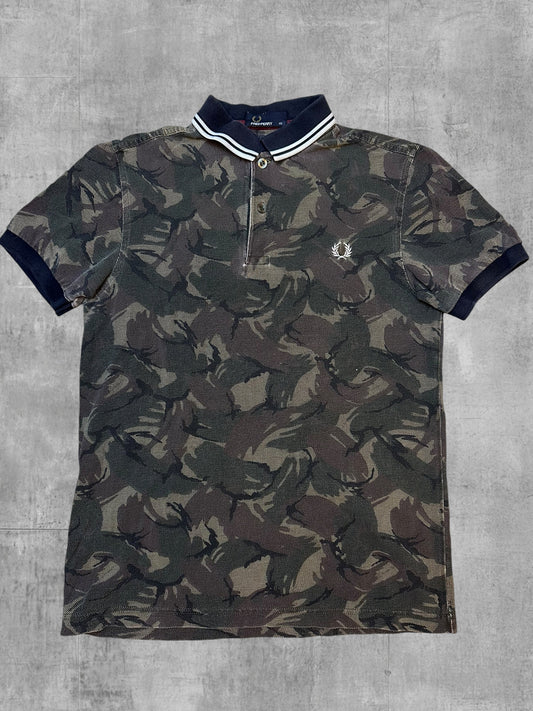 Fred Perry Polo Shirt Khaki Schwarz Weiß XS