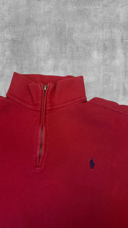 Ralph Lauren Half Zip Rollkragenpullover rot L