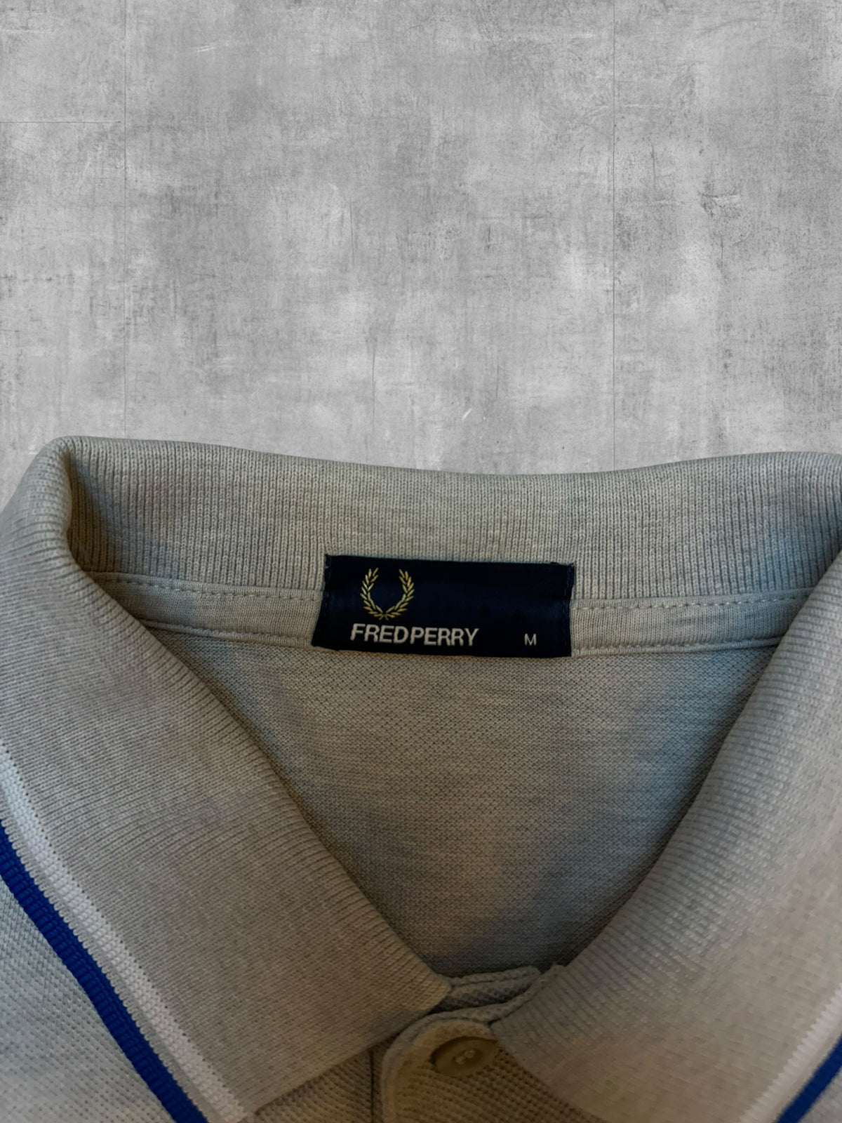 Fred Perry Polo Shirt Hellgrau Blau M
