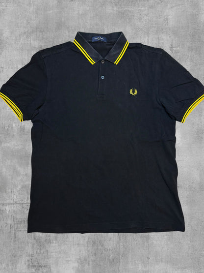Fred Perry Polo Shirt Schwarz Gelb L