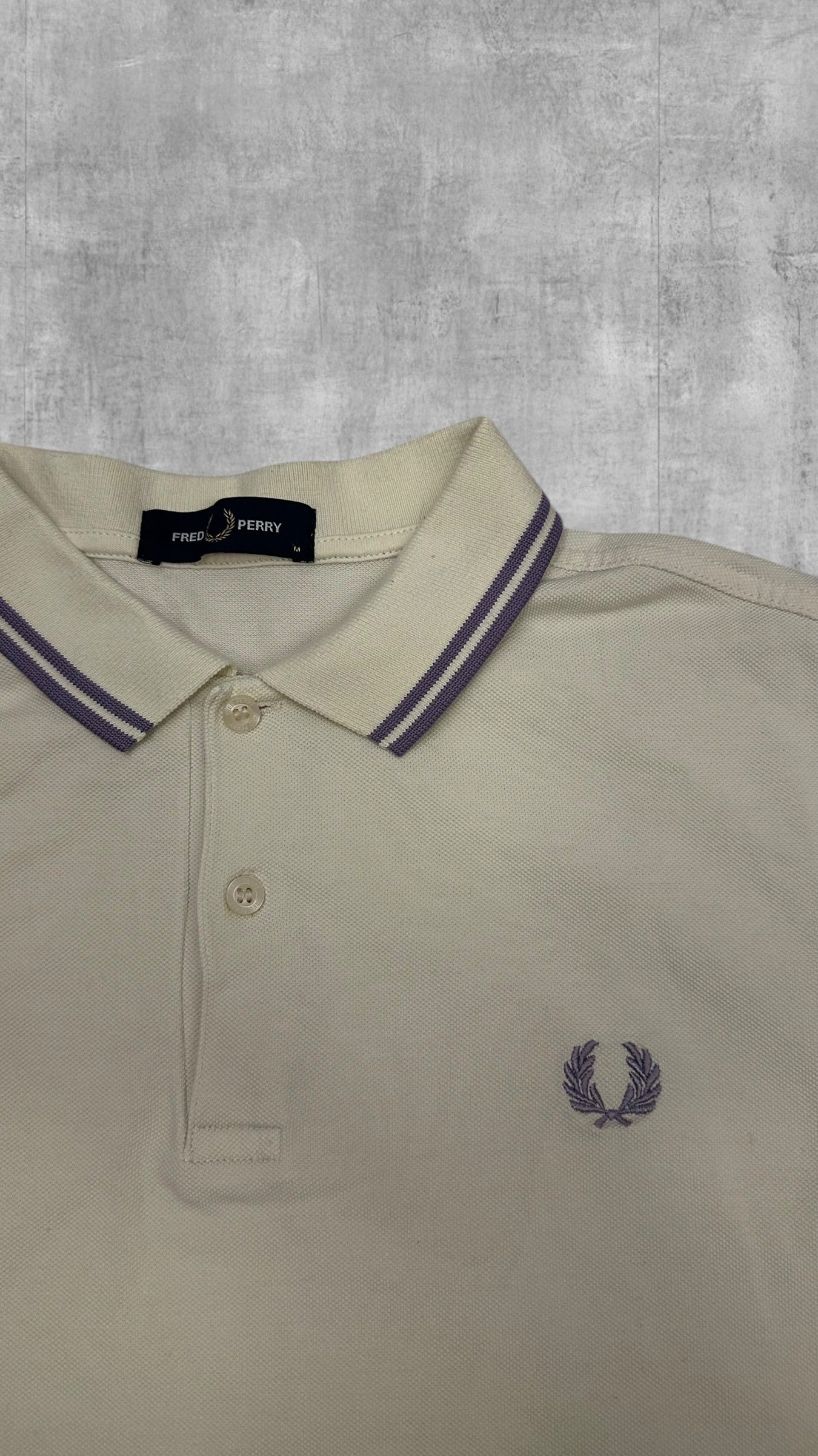 Fred Perry Polo Shirt Weiß Lila M