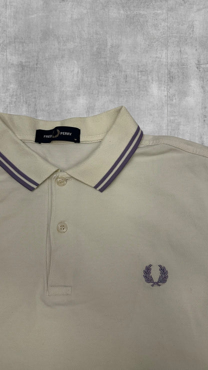 Fred Perry Polo Shirt Weiß Lila M