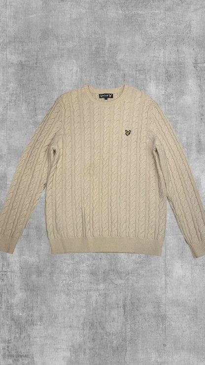 Lyle & Scott Knit Sweater Sweatshirt Beige Creme Weiß L