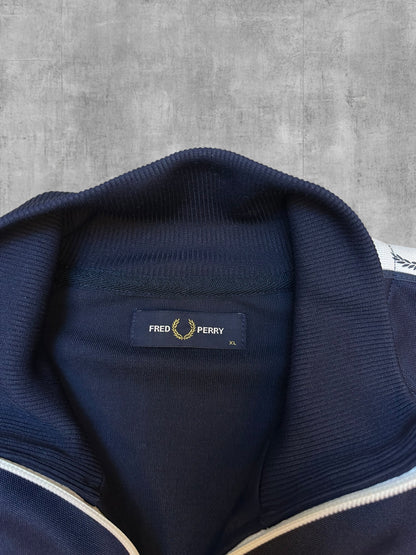 Fred Perry Trainingsjacke Taped Navy Blau Weiß XL