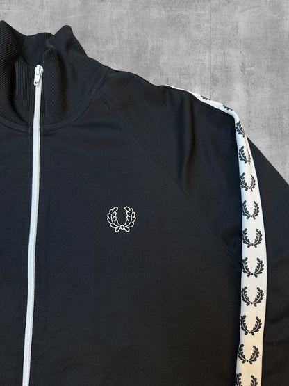Fred Perry Trainingsjacke Taped Schwarz Weiß M