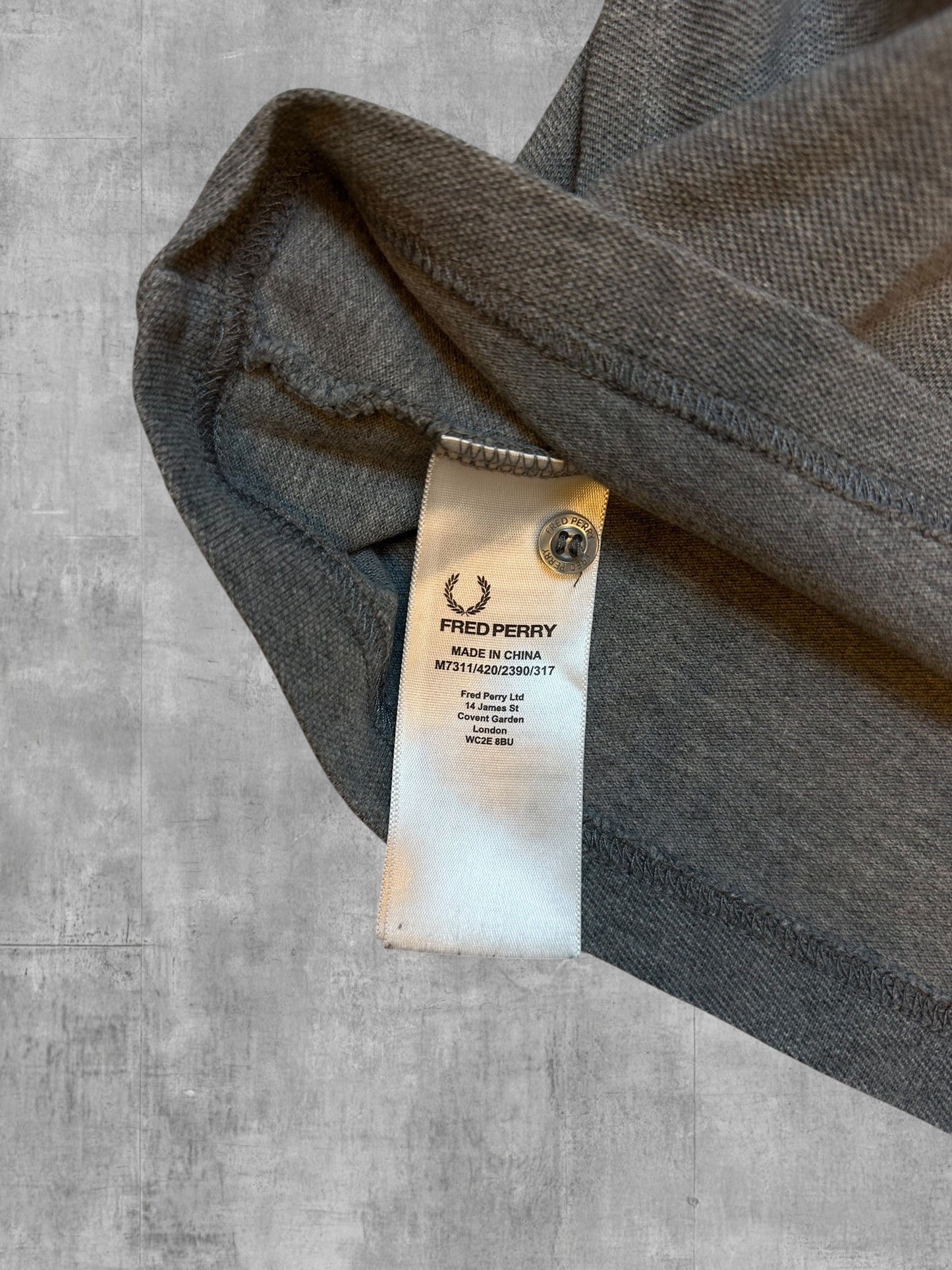 Fred Perry Polo Shirt Grau Blau Weinrot M Slim Fit